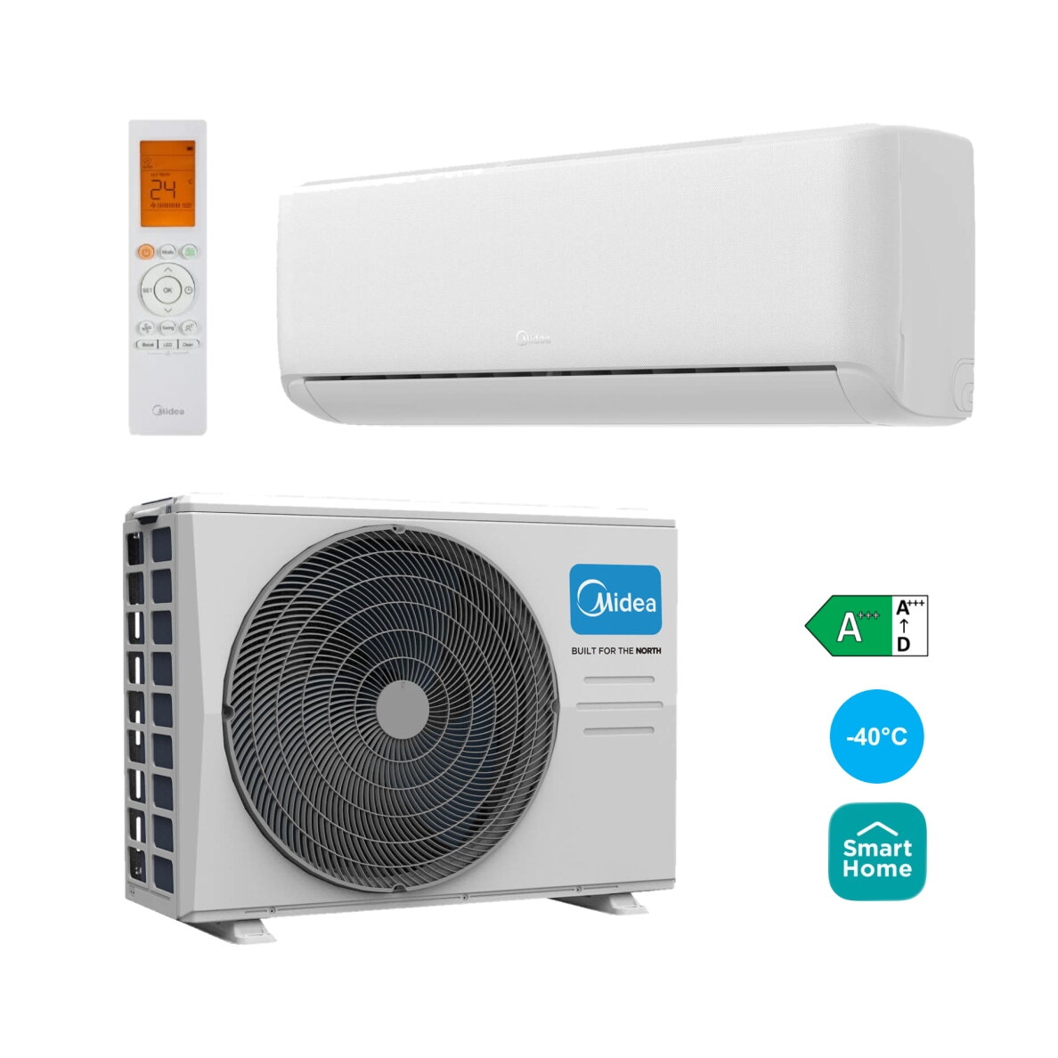 Midea Raynor 3.5/4.2 kW Sieninis šilumos siurblys oras-oras EX-12RE1N-I / EXH-12RE1N-O