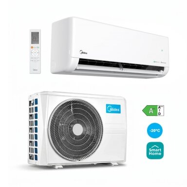Midea Solunar EF-12RD1H / MX1H-12RD1H 3.5/3.8 kW Sieninis šilumos siurblys oras-oras Midea Solunar EF-12RD1H / MX1H-12RD1H 3.5/3.8 kW Sieninis šilumos siurblys oras-oras