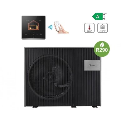 Midea Nature 8.0/8.3 kW Monoblokinis šilumos siurblys oras-vanduo, R290 Midea Nature 8.0/8.3 kW Monoblokinis šilumos siurblys oras-vanduo, R290