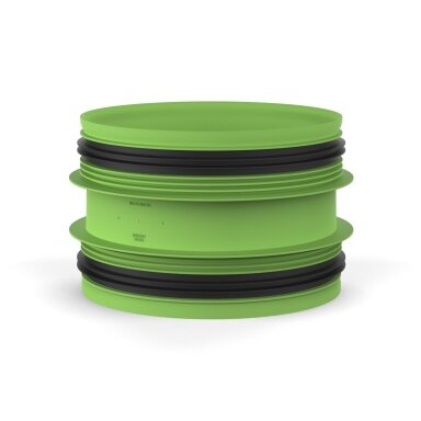 Plastikinė jungtis su tarpinėmis D180-D180 (M/M) Plastikinė jungtis su tarpinėmis D180-D180 (M/M)