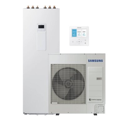 Samsung oras-vanduo ClimateHub 9 kW trifazis su 260L boileriu Samsung oras-vanduo ClimateHub 9 kW trifazis su 260L boileriu
