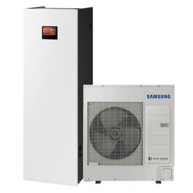 Samsung oras-vanduo ClimateHub MONO AI 8 kW trifazis su 200L boileriu Samsung oras-vanduo ClimateHub MONO AI 8 kW trifazis su 200L boileriu
