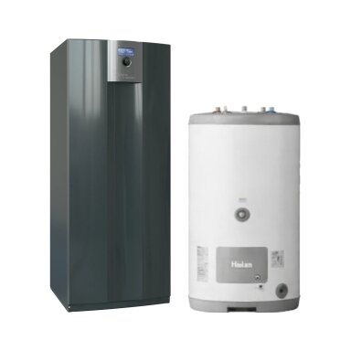 Šilumos siurblio komplektas žemė-vanduo Alpha Innotec Alterra inverterinis 6 kW, trifazis, su vandens šildytuvu, SWCV 62H3 + Høiax HA-WH 200