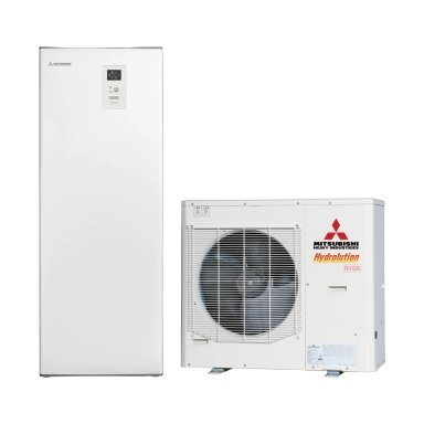 Šilumos siurblys oras-vanduo Mitsubishi Heavy Industries Hydrolution All-in-one 10 kW, su integruota 180 l talpa, HMA100-W / FDCW100VNX-A Šilumos siurblys oras-vanduo Mitsubishi Heavy Industries Hydrolution All-in-one 10 kW, su integruota 180 l talpa, HMA100-W / FDCW100VNX-A