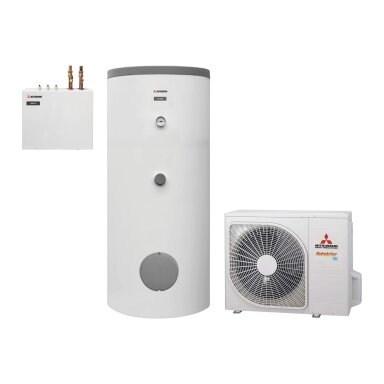 Šilumos siurblys oras-vanduo Mitsubishi Heavy Industries Hydrolution Flexible 6 kW, su 300 l talpa, HSB60-W / FDCW60VNX-W / PT300 Šilumos siurblys oras-vanduo Mitsubishi Heavy Industries Hydrolution Flexible 6 kW, su 300 l talpa, HSB60-W / FDCW60VNX-W / PT300