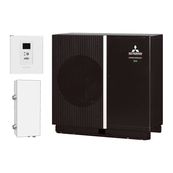 Šilumos siurblys oras-vanduo Mitsubishi Heavy Industries Hydrolution EZY Flexible 14 kW, trifazis, FDCM140VSX-P / RC-HY20-W / ELK9M1
